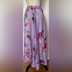 Fairytale maxi skirt floral mesh overlay size small